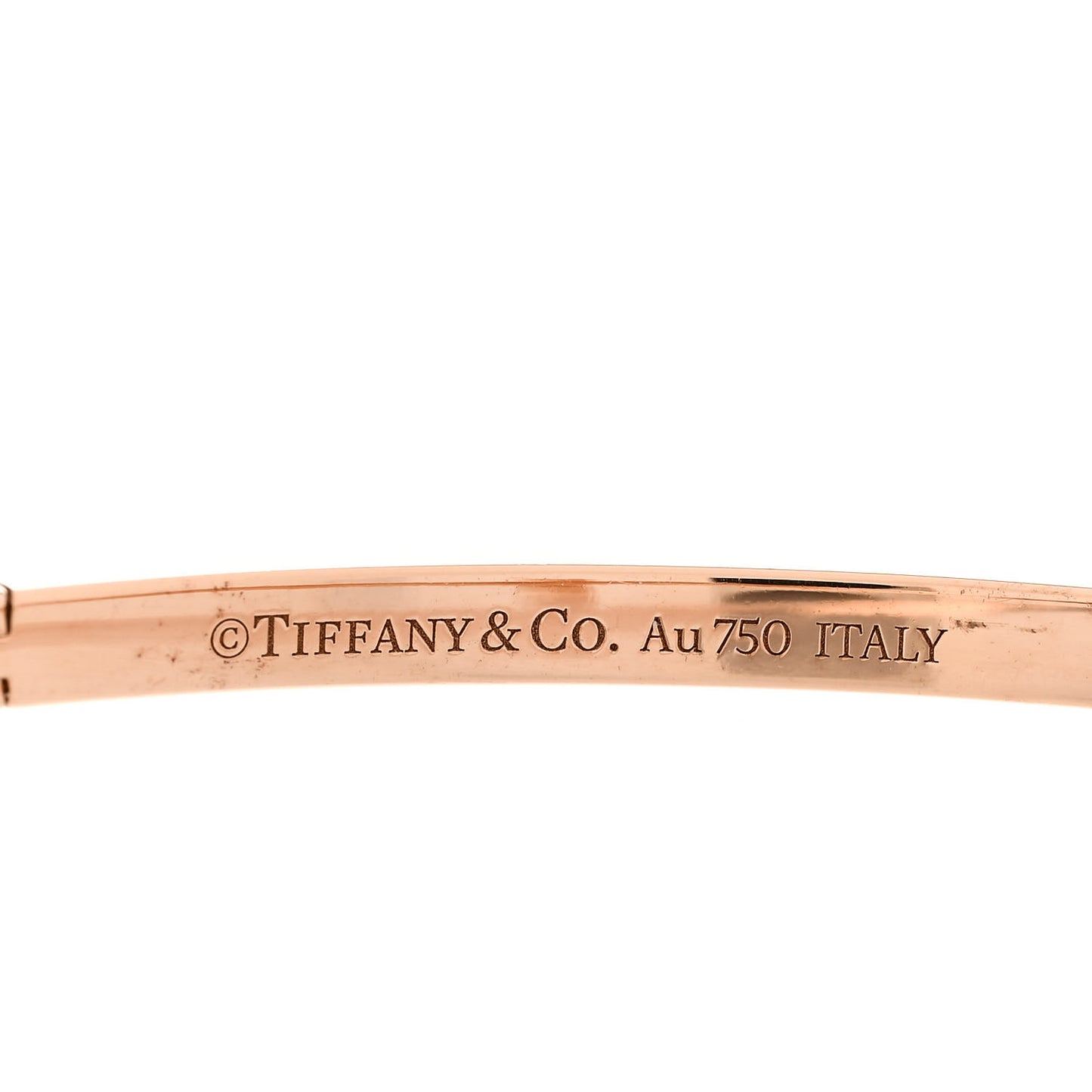 18K Rose Gold Narrow T T1 Hinged Bangle Bracelet