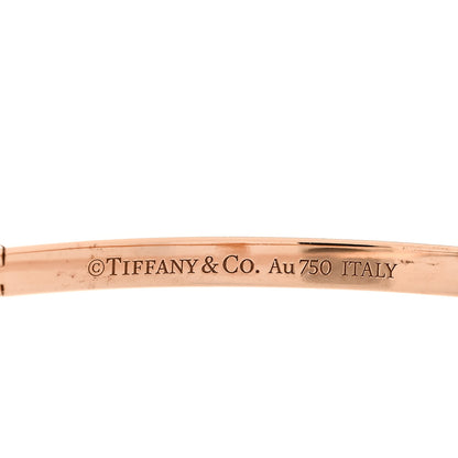 Tiffany 18K Rose Gold Narrow T T1 Hinged Bangle Bracelet 3 of 6