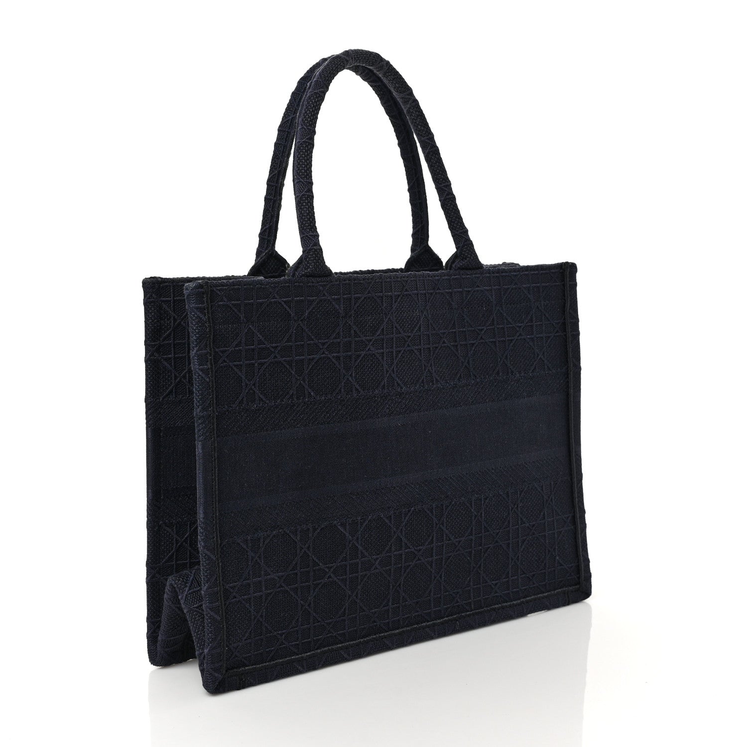 Christian Dior Embroidered Cannage Medium Book Tote Navy 3 of 9