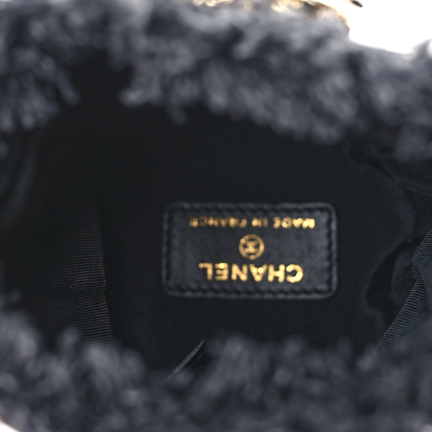 Denim Quilted Mood Mini Bucket With Chain Black Multicolor