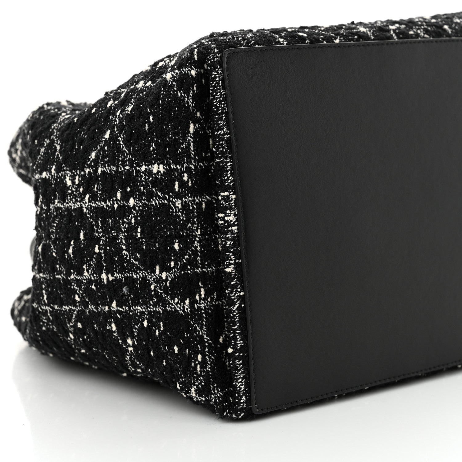 Christian Dior Calfskin Tweed Cannage Medium Toujours  Black White 10 of 11