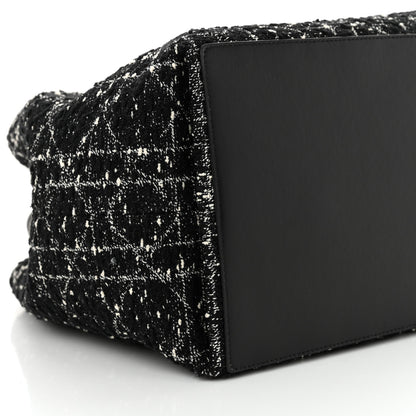 Christian Dior Calfskin Tweed Cannage Medium Toujours  Black White 10 of 11