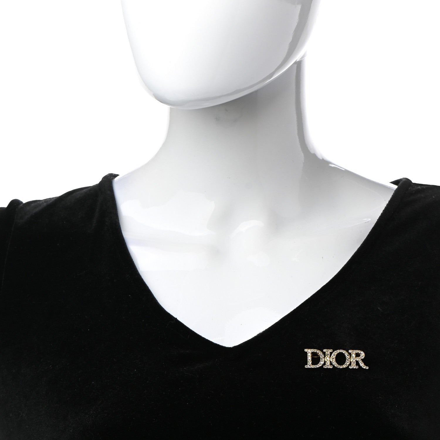 Christian Dior Crystal Dior Logo Brooch Gold 2 of 5
