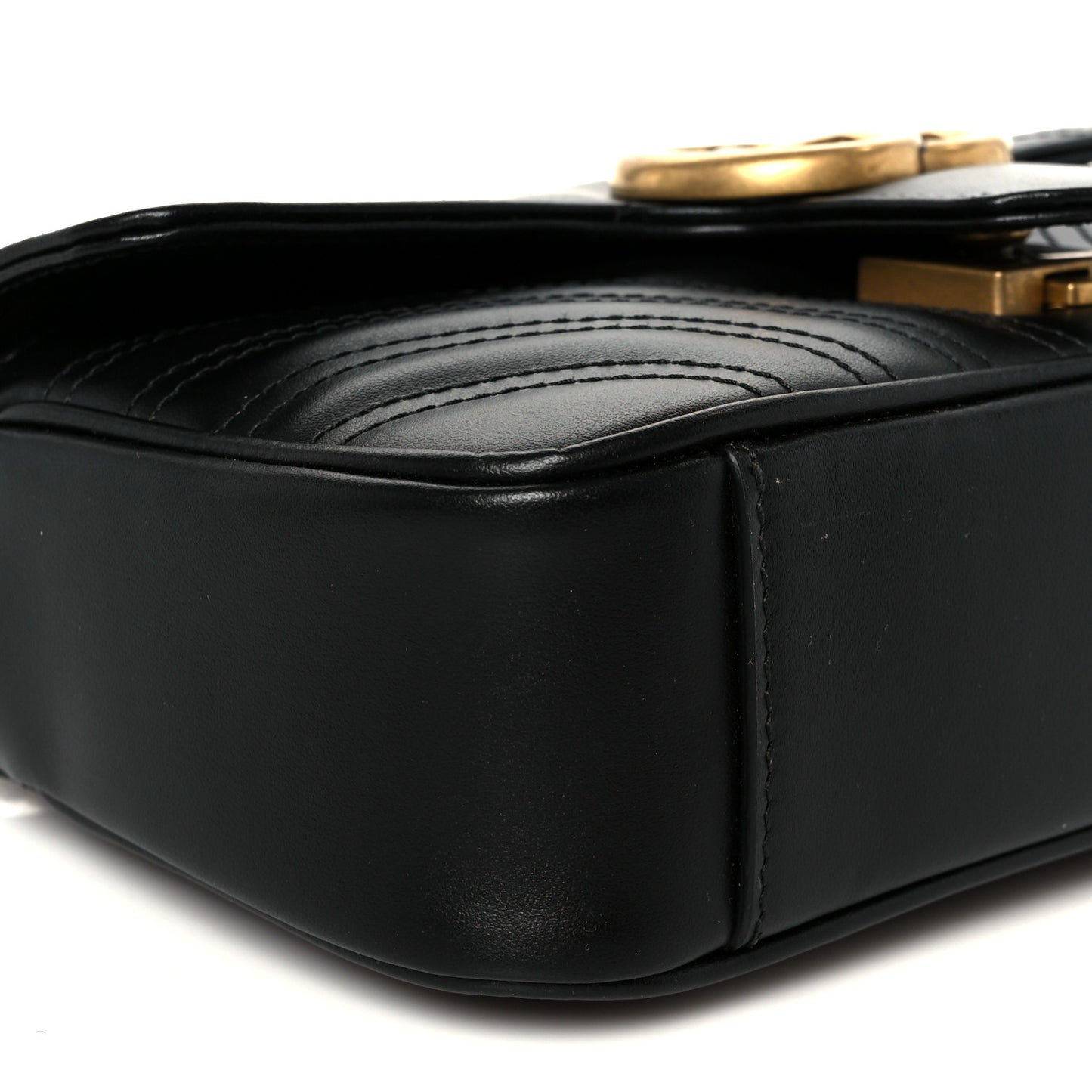 Calfskin Matelasse Mini GG Marmont Shoulder Bag Black