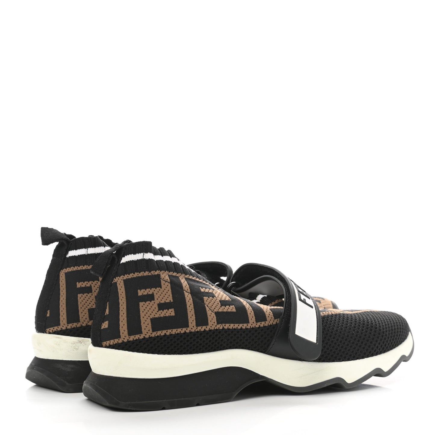 Stretch Yarn FF Stiff Band Rockoko Sneakers 36 Black White Tobacco