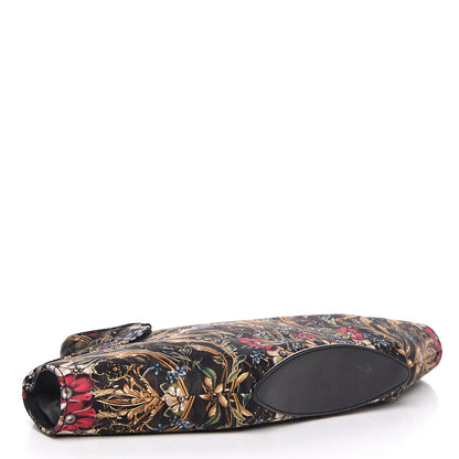 Alexander McQueen Silk Floral Print De Manta Clutch Black Multicolor 3 of 7