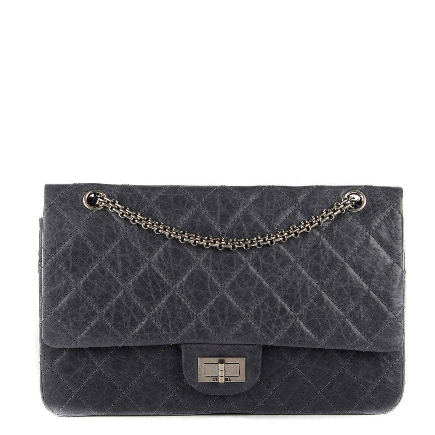 Aged Calfskin Quilted 50th Anniversary 2.55 Reissue 227 Flap Grey