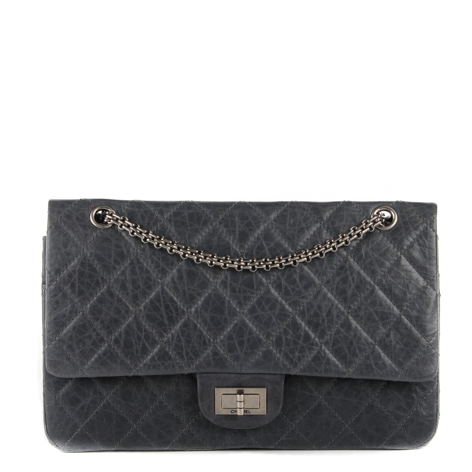 Chanel Aged Calfskin Quilted 50th Anniversary 2.55 Reissue 227 Flap Grey 1 of 8