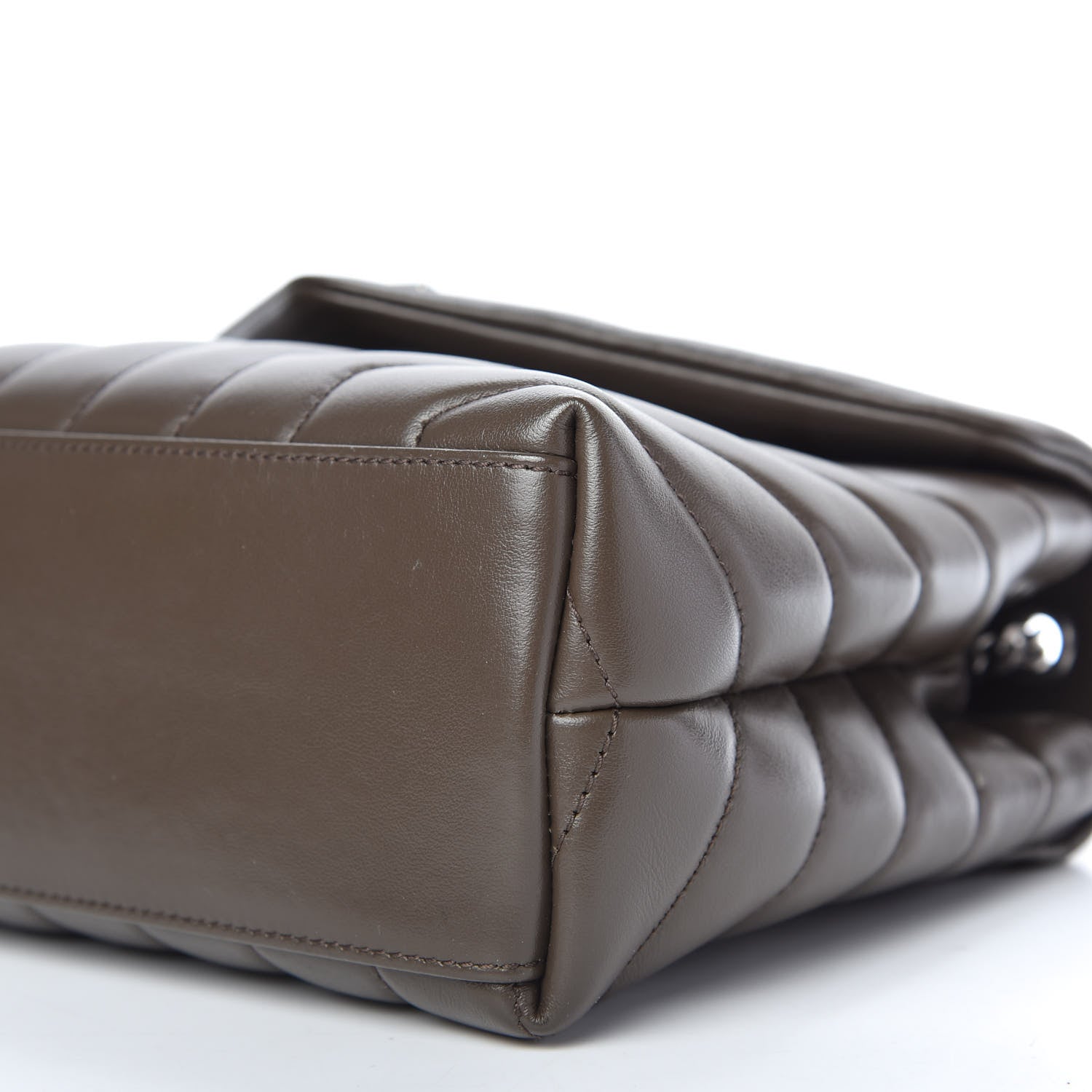 Saint Laurent Calfskin Y Quilted Monogram Small Loulou Chain Satchel Faggio 7 of 10