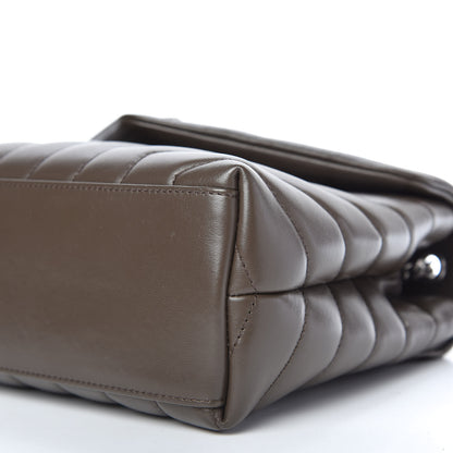 Saint Laurent Calfskin Y Quilted Monogram Small Loulou Chain Satchel Faggio 7 of 10