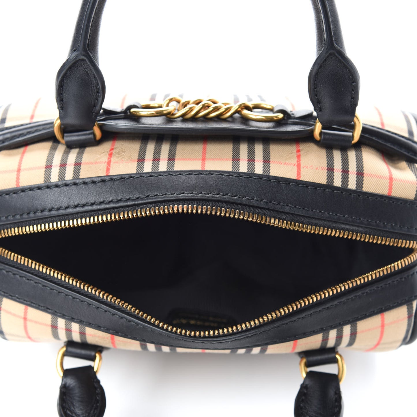 Smooth Calfskin 1983 Knight Check Link Bowling Bag Black
