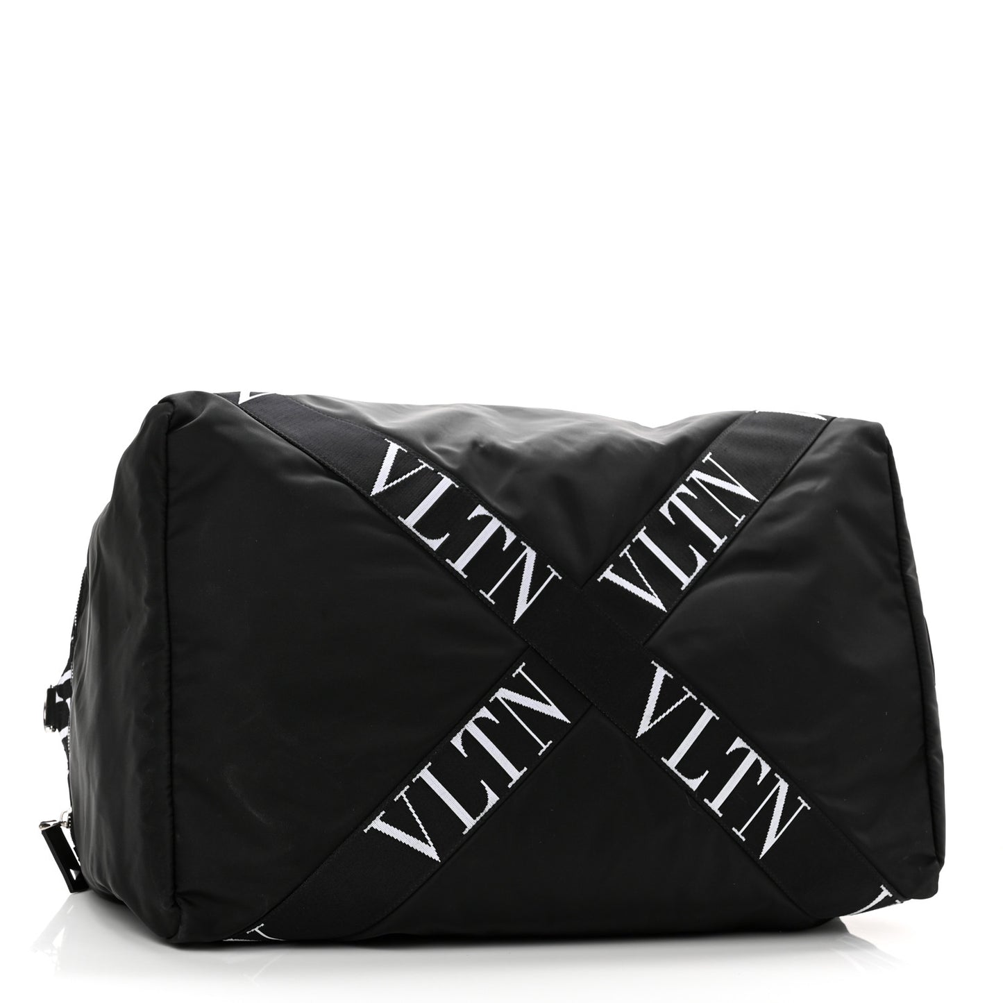 Nylon Ribbon VLTN Duffle Bag Black