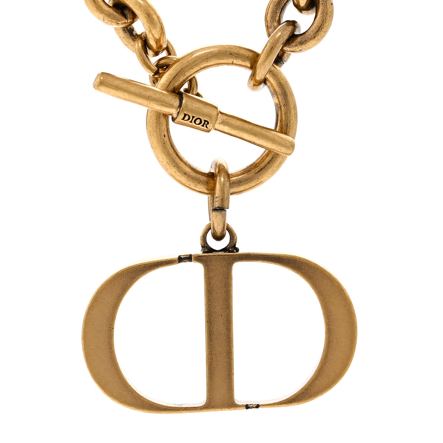 Christian Dior Metal 30 Montaigne Necklace Aged Gold 4 of 4