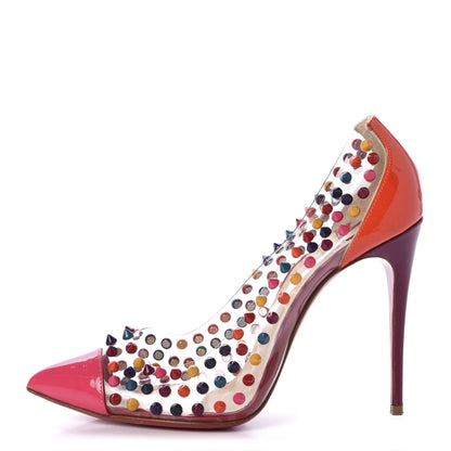 Christian Louboutin Patent PVC Spike Me 100 Pumps 38 Pinky 1 of 10