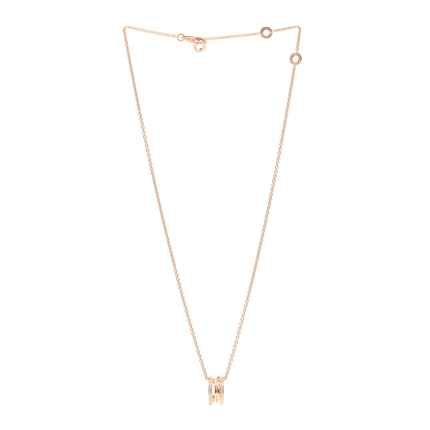 18K Rose Gold Diamond B.Zero1 Open Legends Pendant Necklace