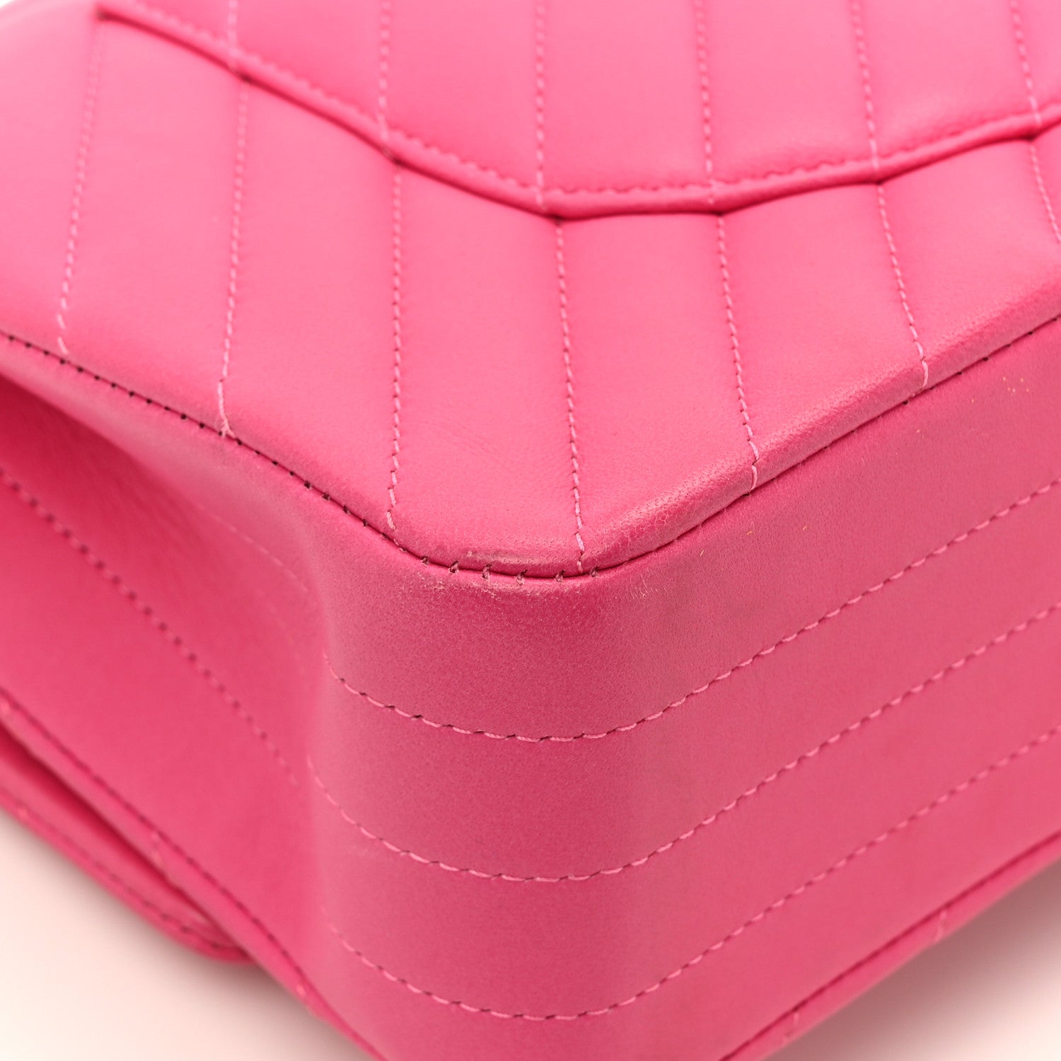 Chanel Lambskin Chevron Quilted Medium Double Flap Pink 12 of 17