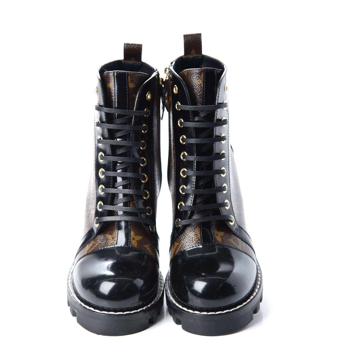 Louis Vuitton Patent Calfskin Monogram Star Trail Ankle Boots 41 Black 5 of 13
