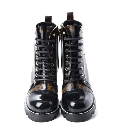 Louis Vuitton Patent Calfskin Monogram Star Trail Ankle Boots 41 Black 5 of 13