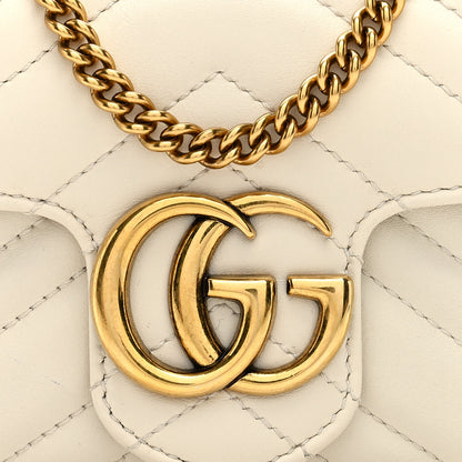 Gucci Calfskin Matelasse Super Mini GG Marmont Shoulder Bag White 7 of 10