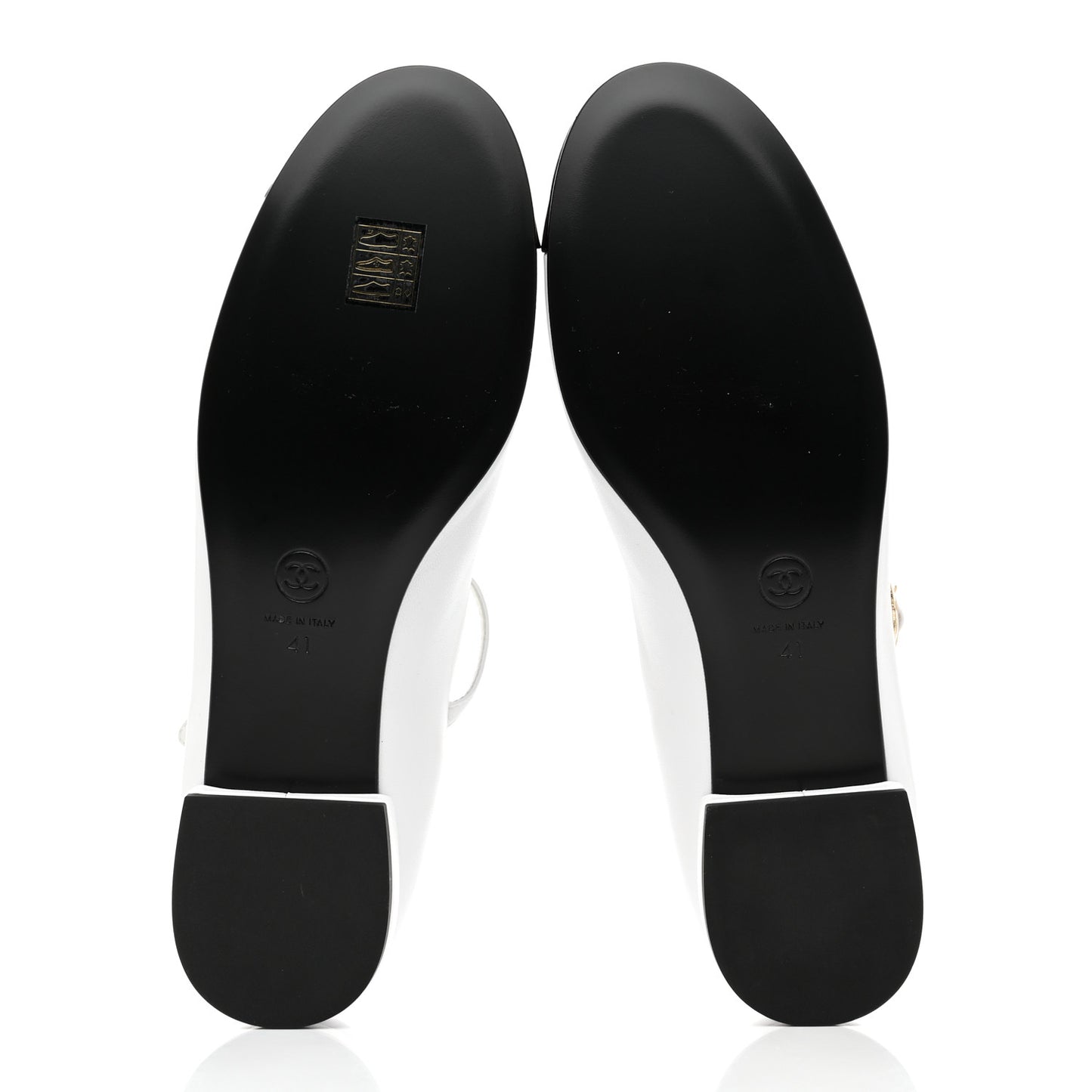 Patent Lambskin Mary Jane Flats 41 White Black