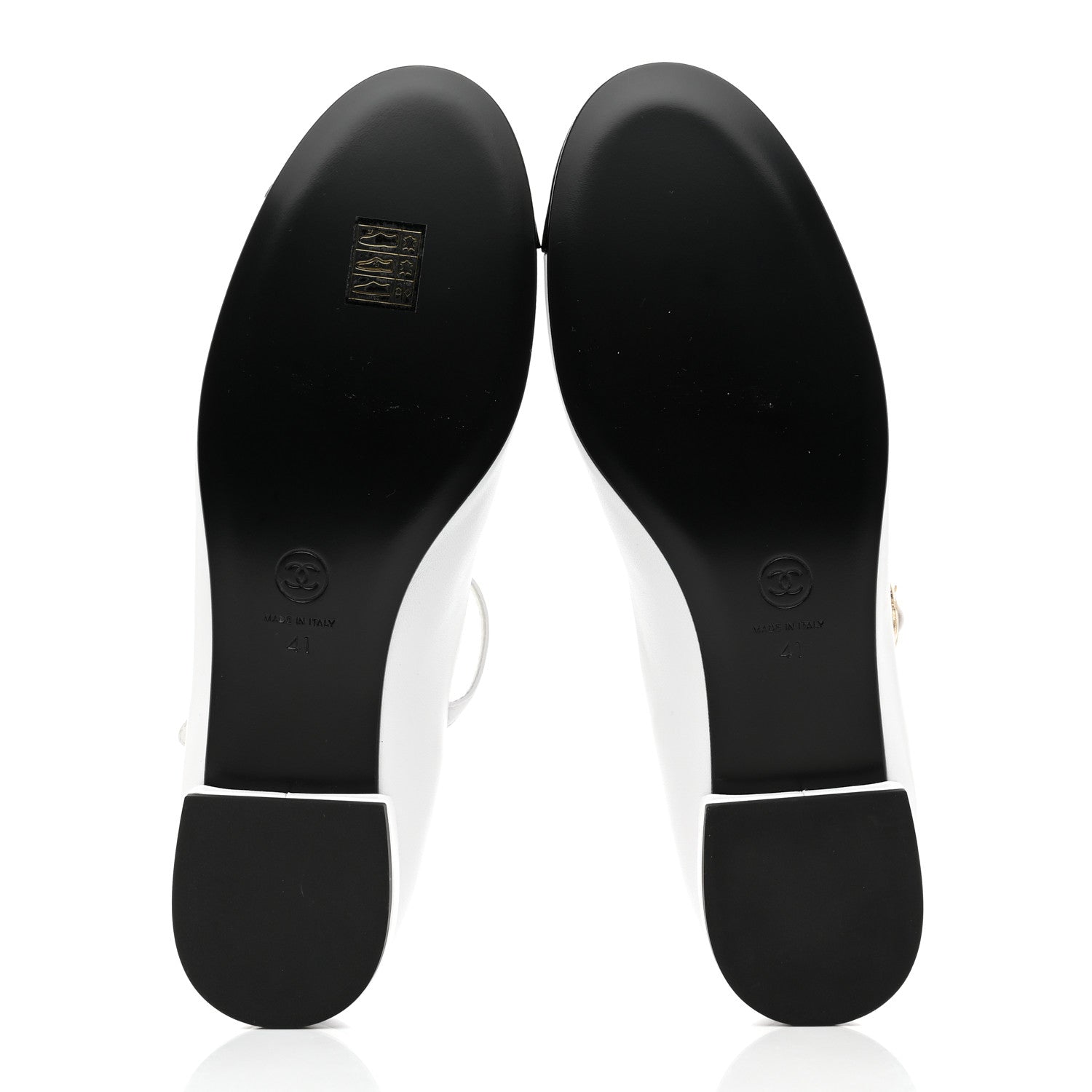 Chanel Patent Lambskin Mary Jane Flats 41 White Black 5 of 8