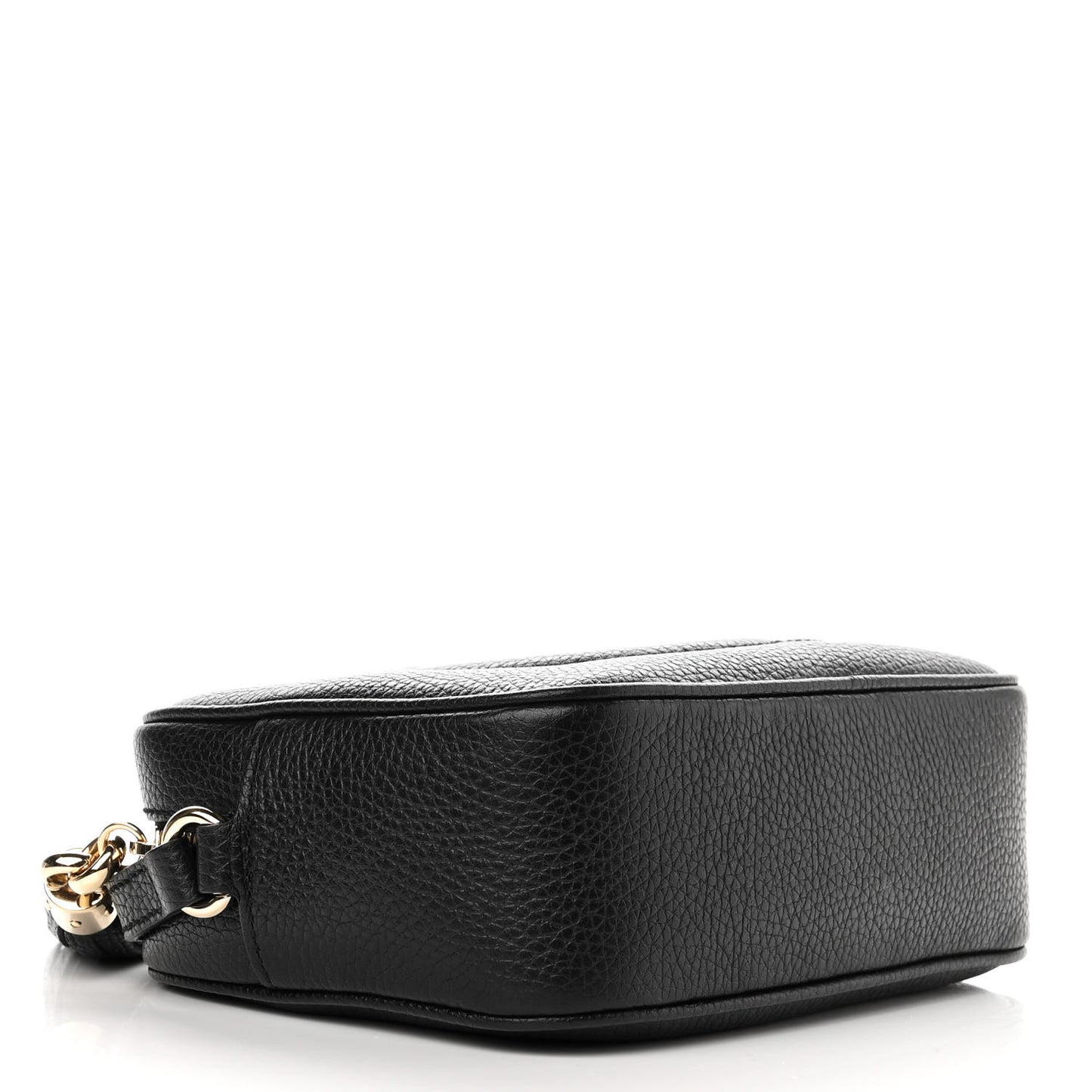 Pebbled Calfskin Small Soho Disco Bag Black