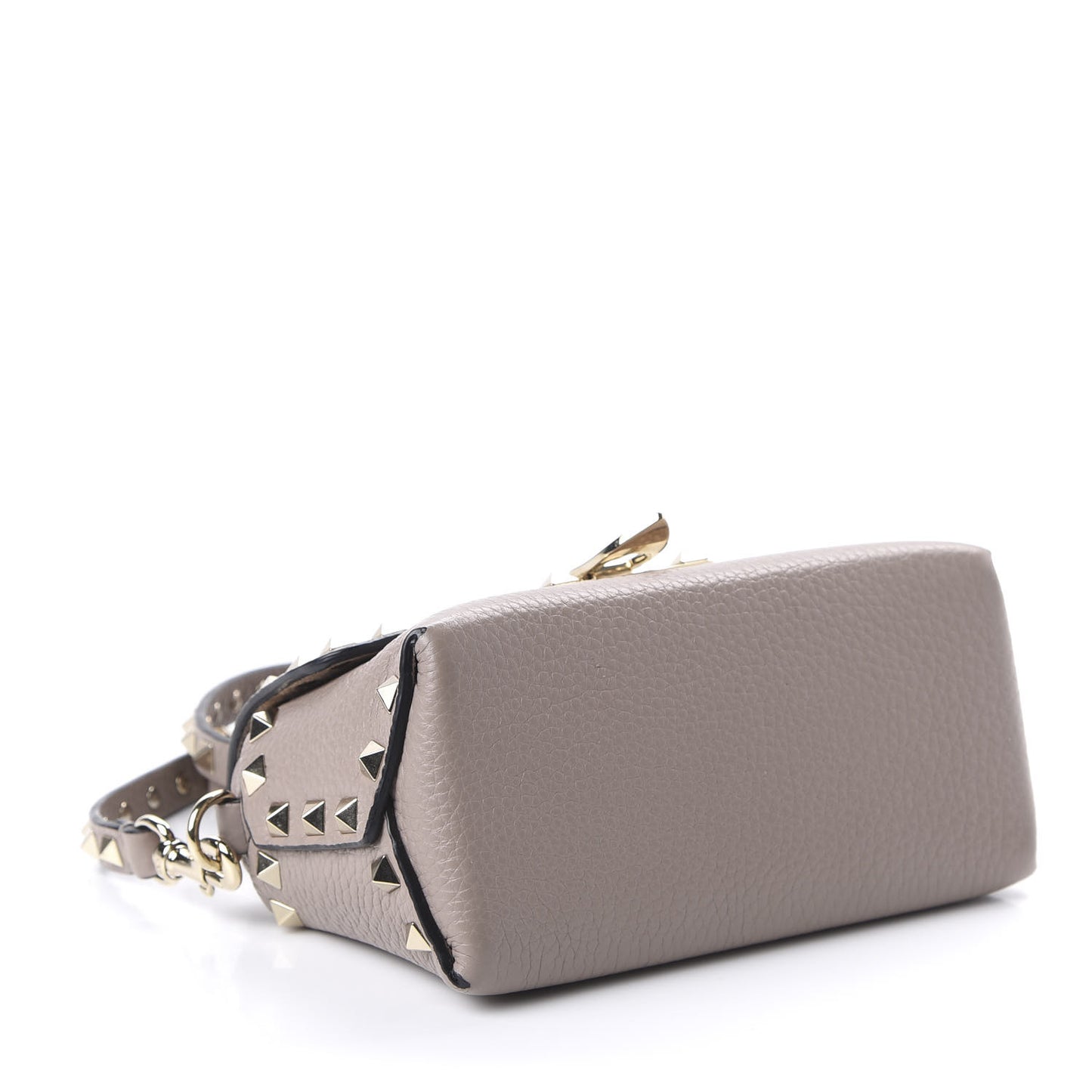 Pebbled Calfskin Mini Rockstud Crossbody Bag Poudre