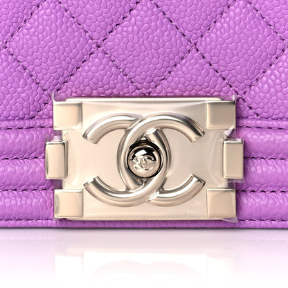 Chanel Caviar Quilted Medium Boy Flap Purple 8 of 12