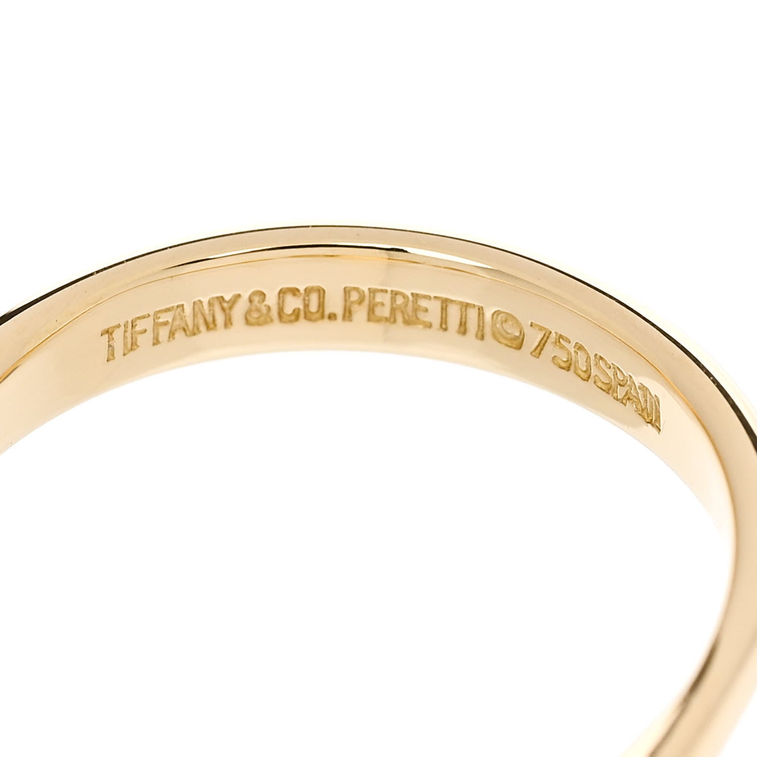 Tiffany 18K Yellow Gold Diamond Elsa Peretti Bean Ring 49 5 4 of 4