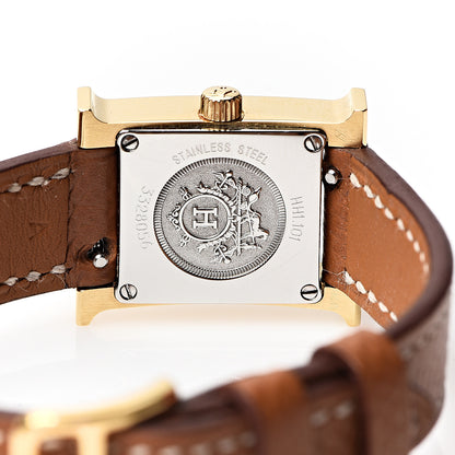 Hermes Stainless Steel Epsom 17.2mm Heure H Hour Quartz Watch Gold 4 of 7