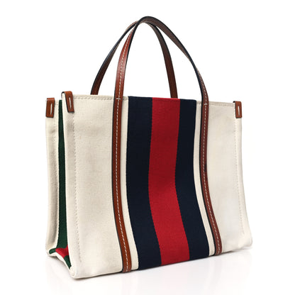 Gucci Canvas Web Medium Interlocking G Tote Bag White 3 of 10