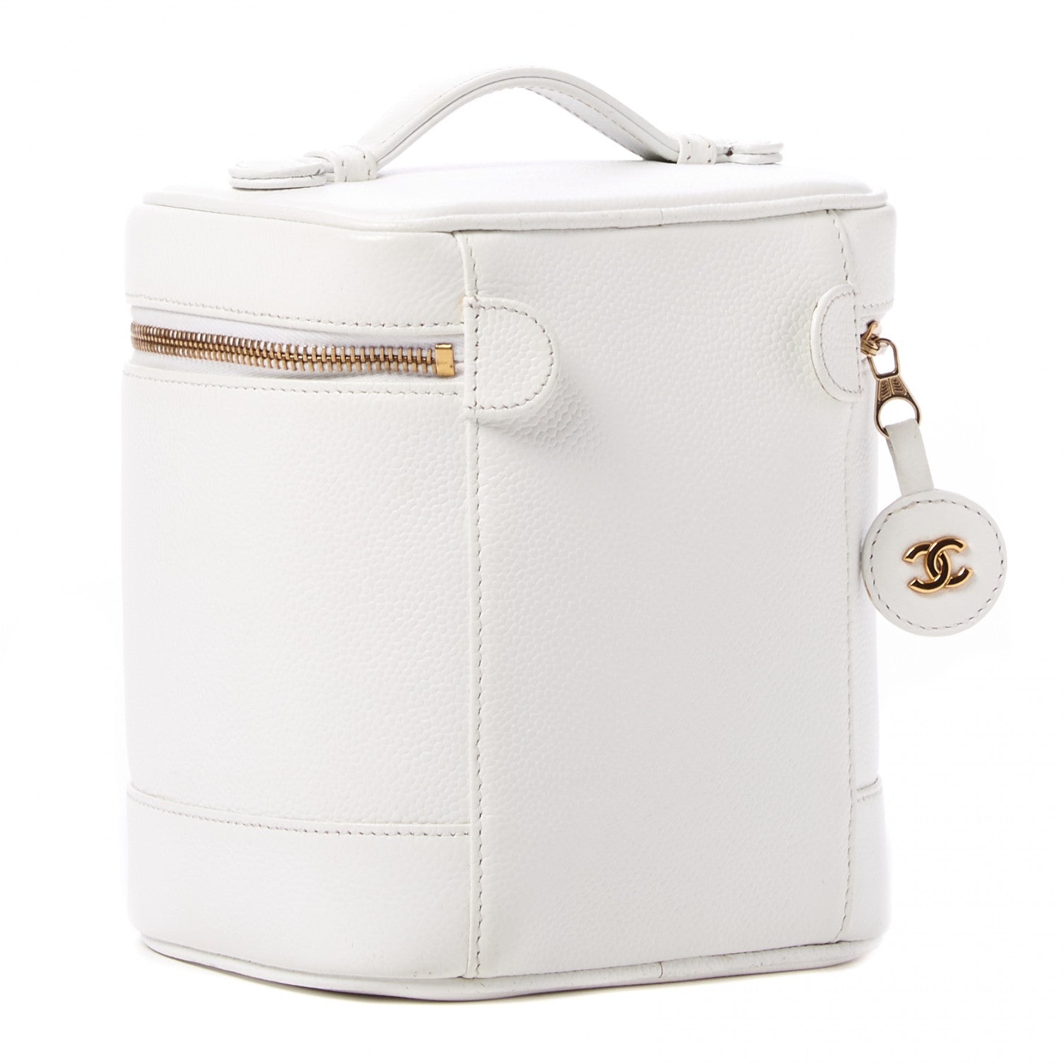 Chanel Caviar Vanity Cosmetic Case White 2 of 8
