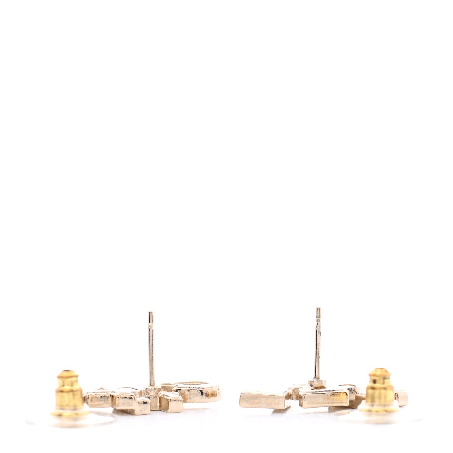 Crystal Pearl Signature Stud Earrings Gold
