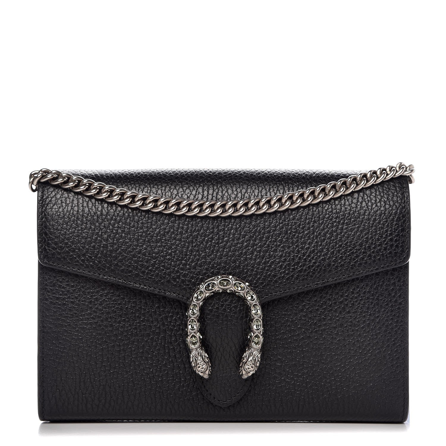 Gucci Calfskin Mini Dionysus Chain Wallet Black 1 of 8