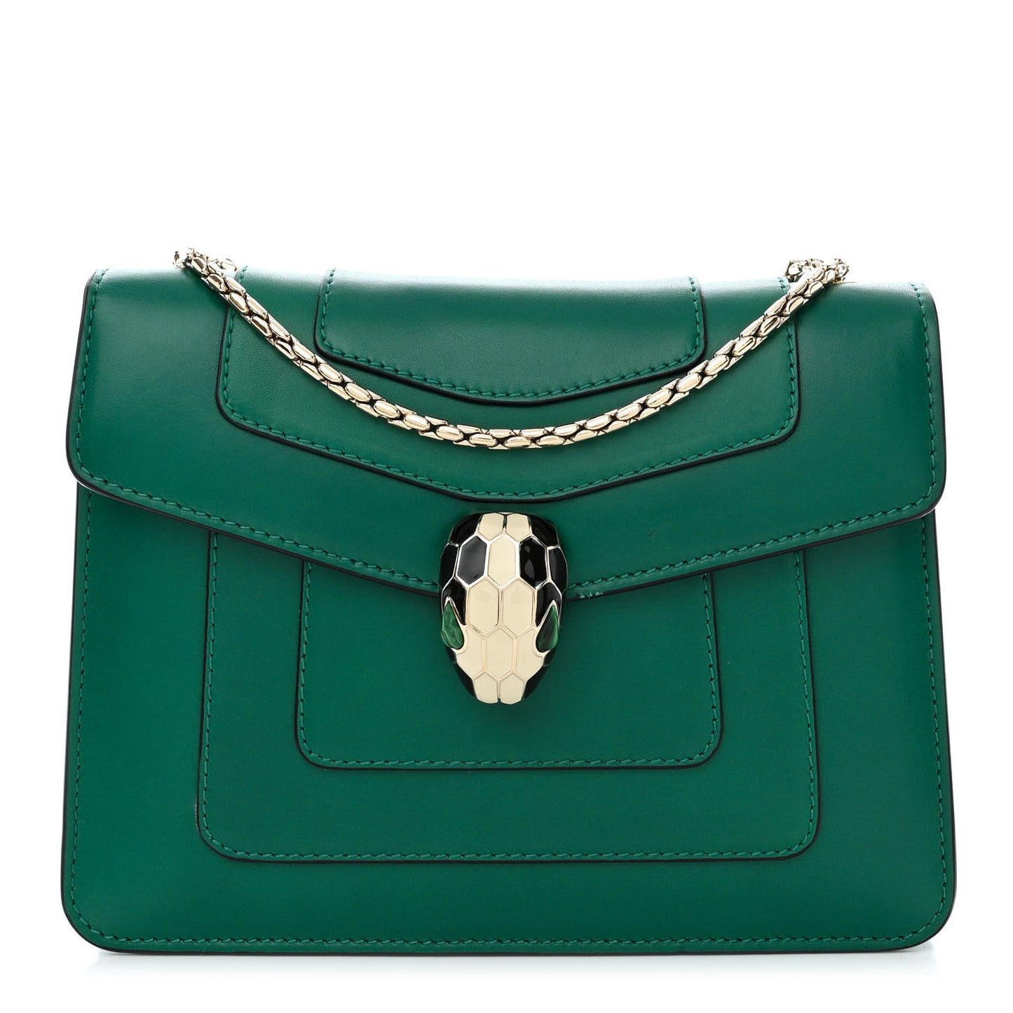 Calfskin Serpenti Forever Crossbody Bag Emerald Green