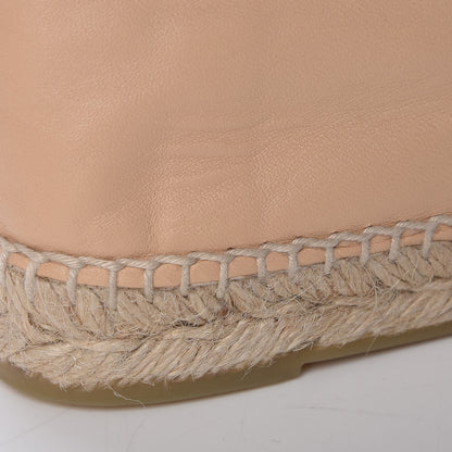 Chanel Lambskin CC Espadrilles 38 Beige Black 9 of 10