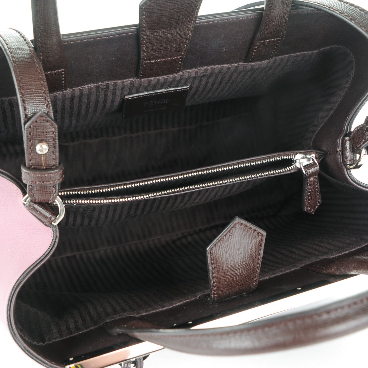 Vitello Elite Calfskin Colorblock Petite 2Jours Tote Glicine Argento Bordeaux