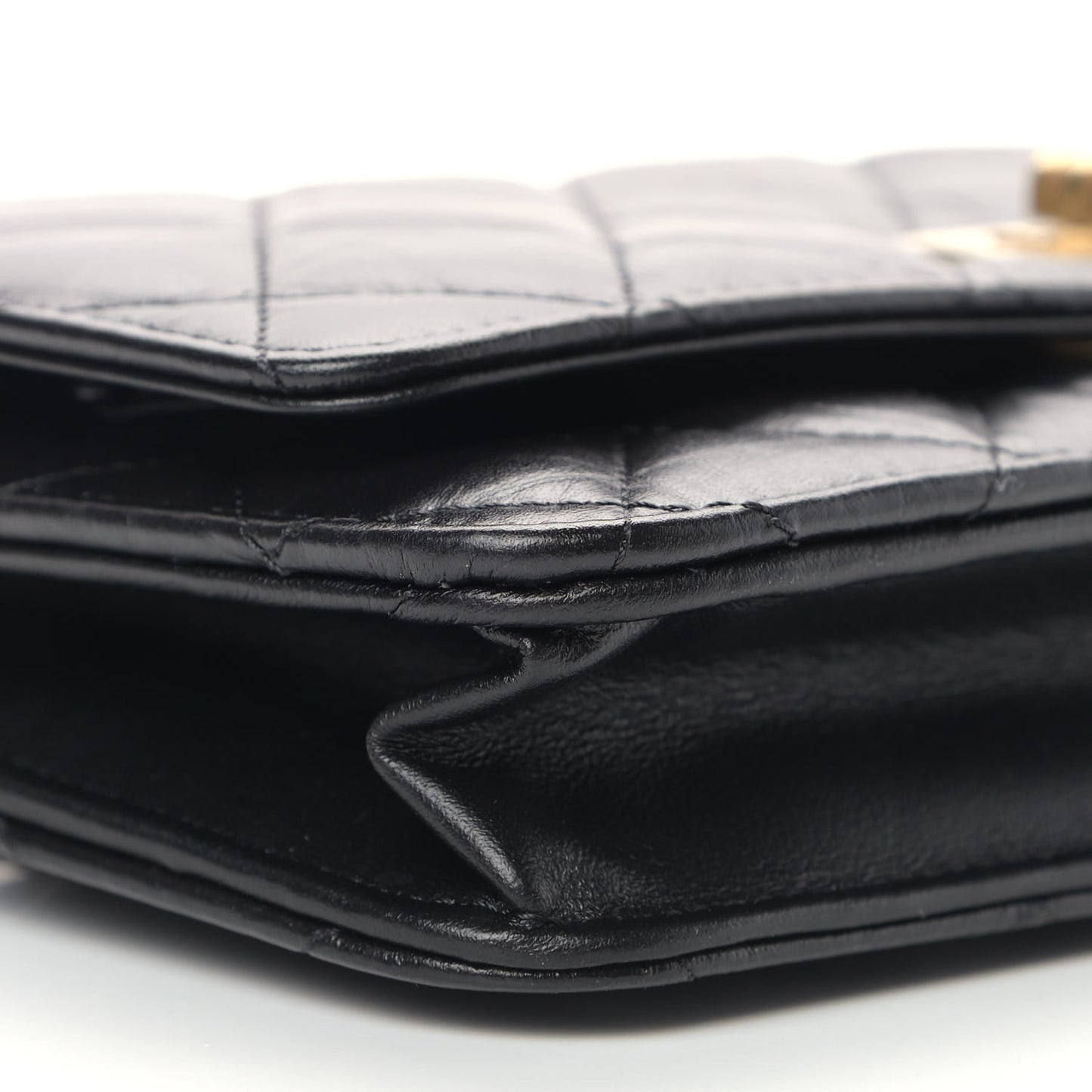 Aged Calfskin Quilted Reissue Wallet On Chain WOC Black