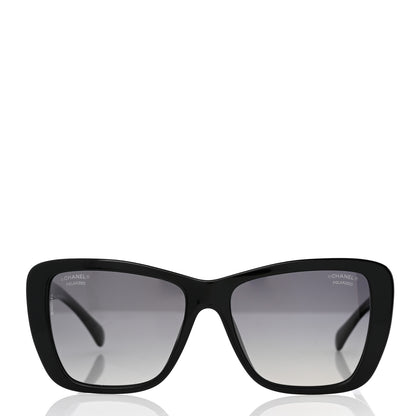 Chanel Acetate Polarized Butterfly Sunglasses 71548A Black 2 of 9