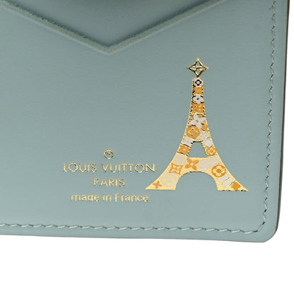 Louis Vuitton Taurillon LV Vertical Capucines Wallet Galet Aquamarine 6 of 8