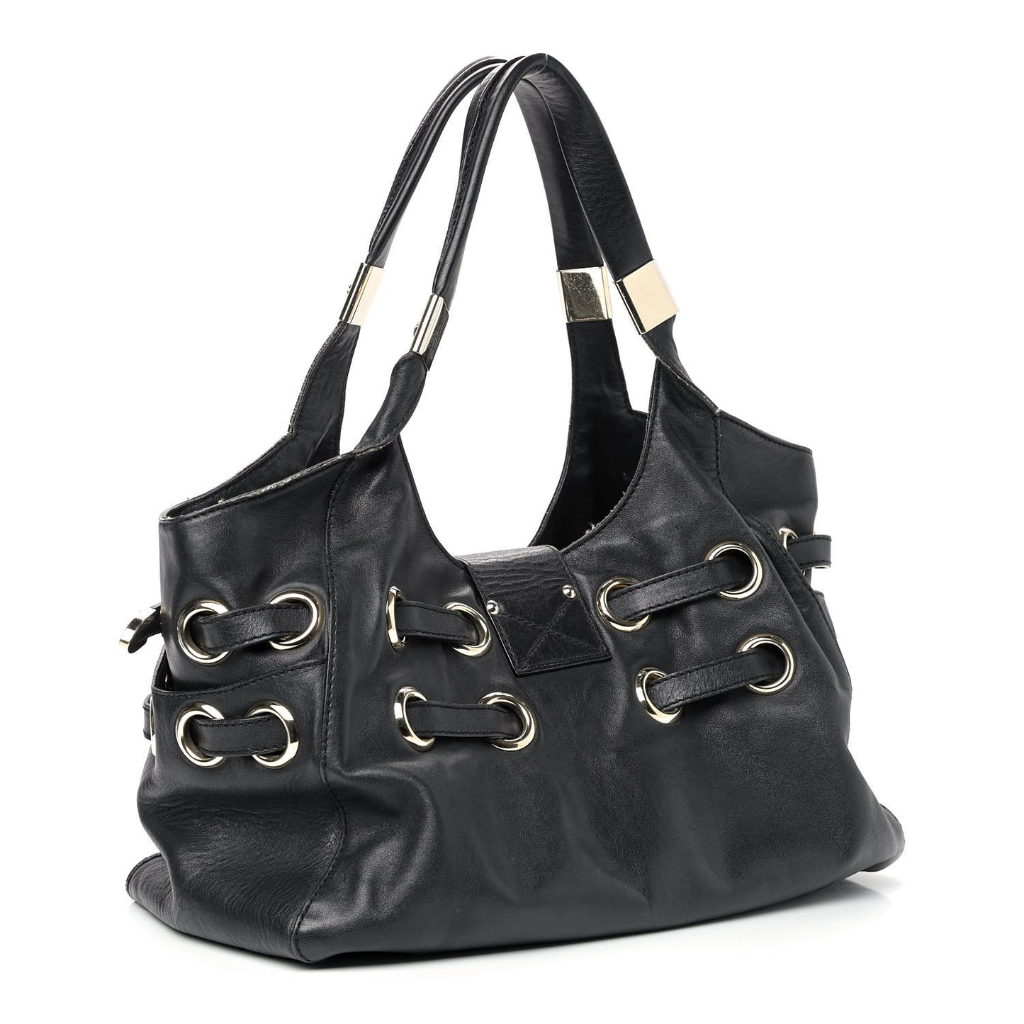 Supple Calfskin Large Radiant Hobo Black