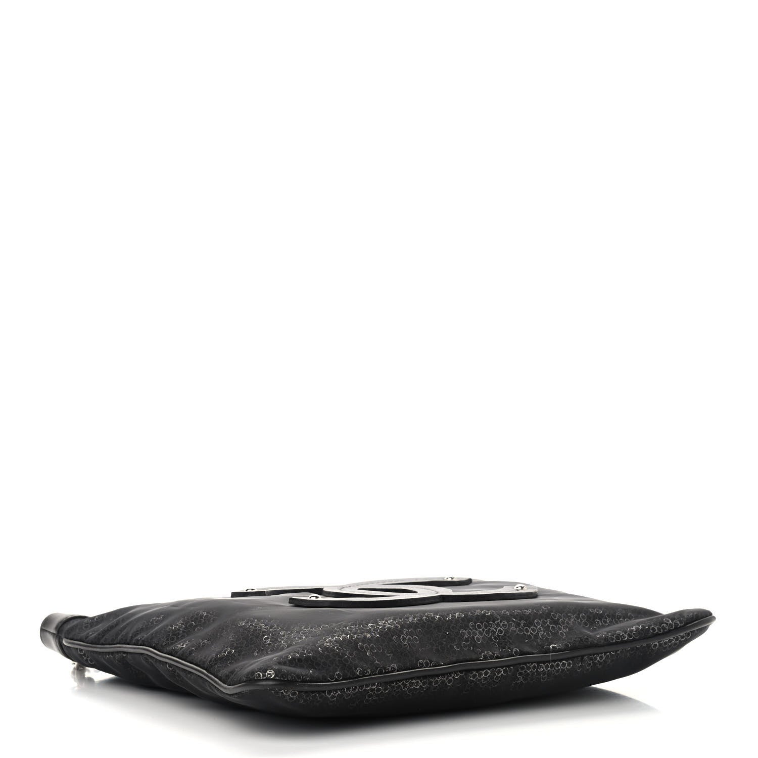 Chanel Calfskin Mesh Hidden Sequin CC Tote Black 4 of 10