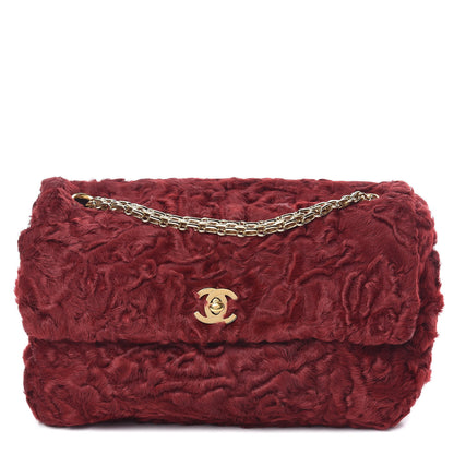 Chanel Persian Lamb Fur Small Single Flap Red 1 of 19