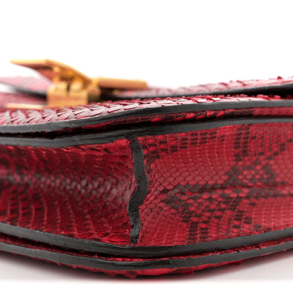 Celine Snakeskin Medium Classic Box Flap Red 9 of 12