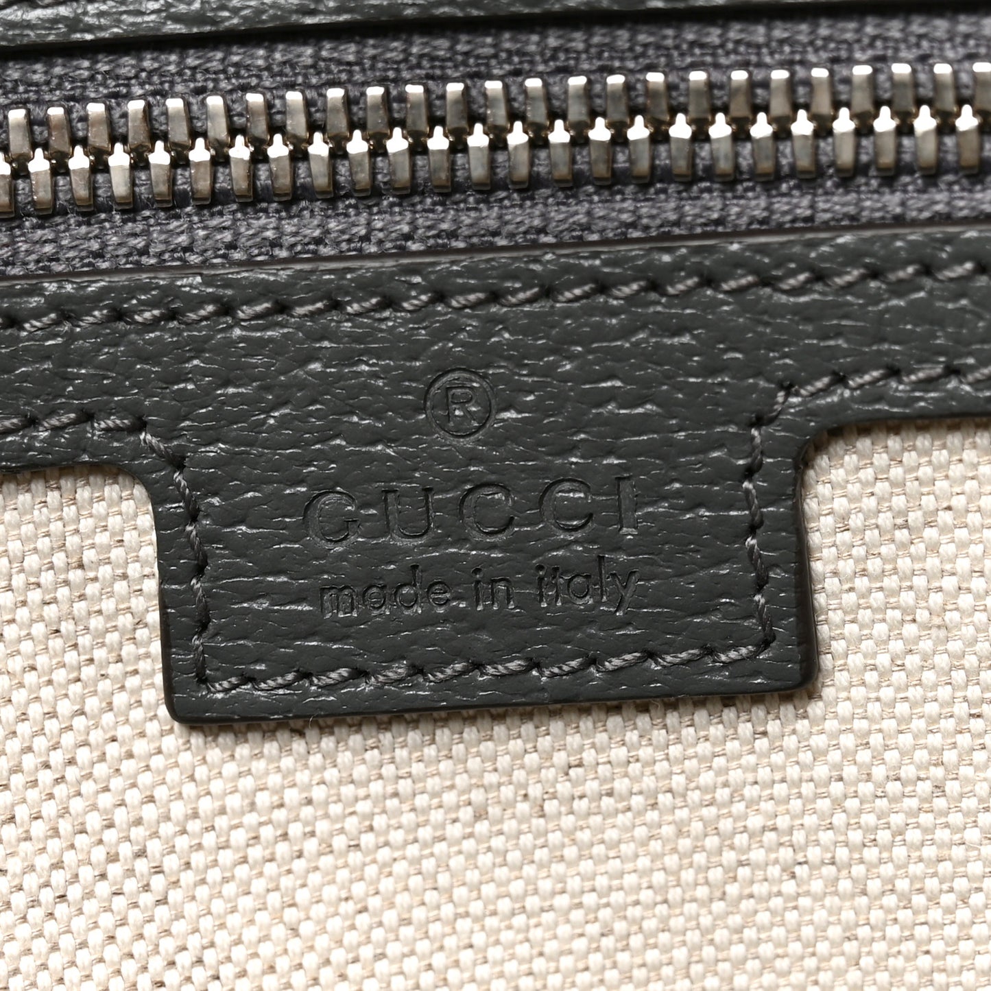 GG Supreme Monogram Textured Dollar Calfskin Large Ophidia Tote Bag Grey Black Graphite Grey