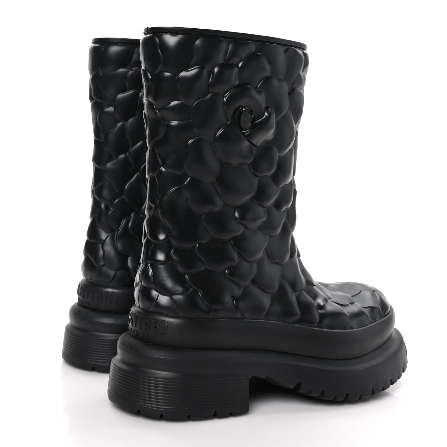 Valentino Garavani Rubber Atelier 03 Rose Edition 30/50mm Short Rainboots 37 Black 4 of 10