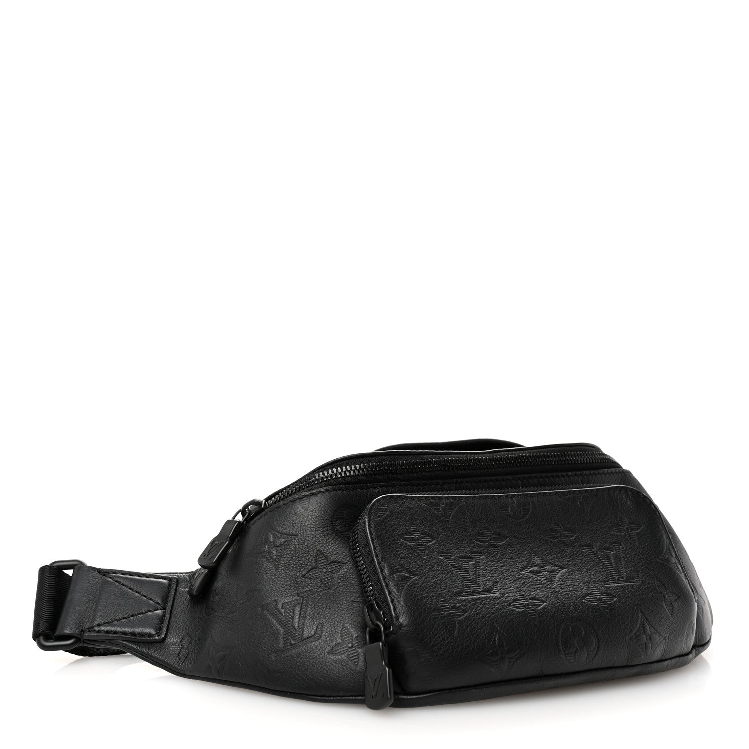 Louis Vuitton Calfskin Monogram Shadow Rush Bumbag Black 5 of 10