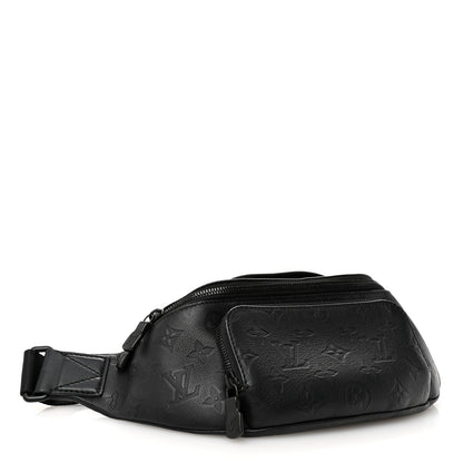 Louis Vuitton Calfskin Monogram Shadow Rush Bumbag Black 5 of 10