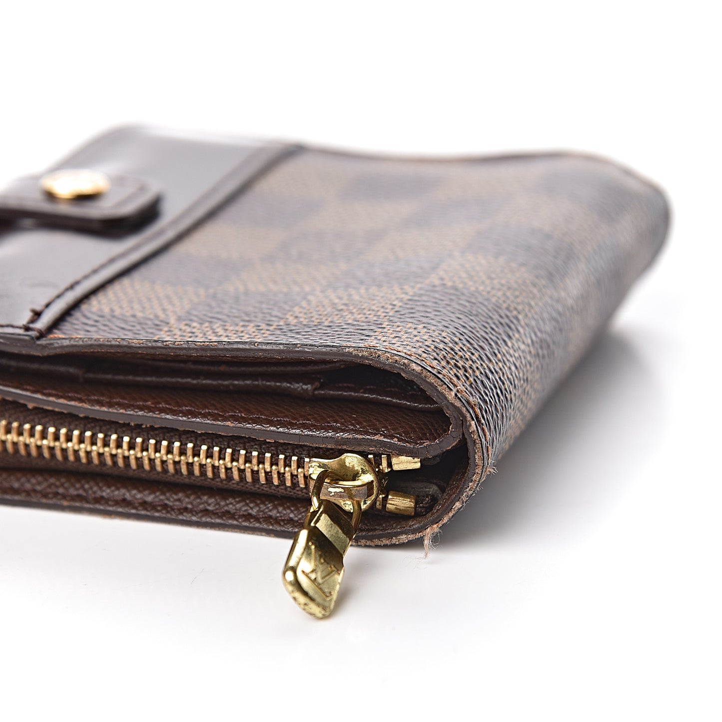 Damier Ebene Zippe Zipped Compact Wallet