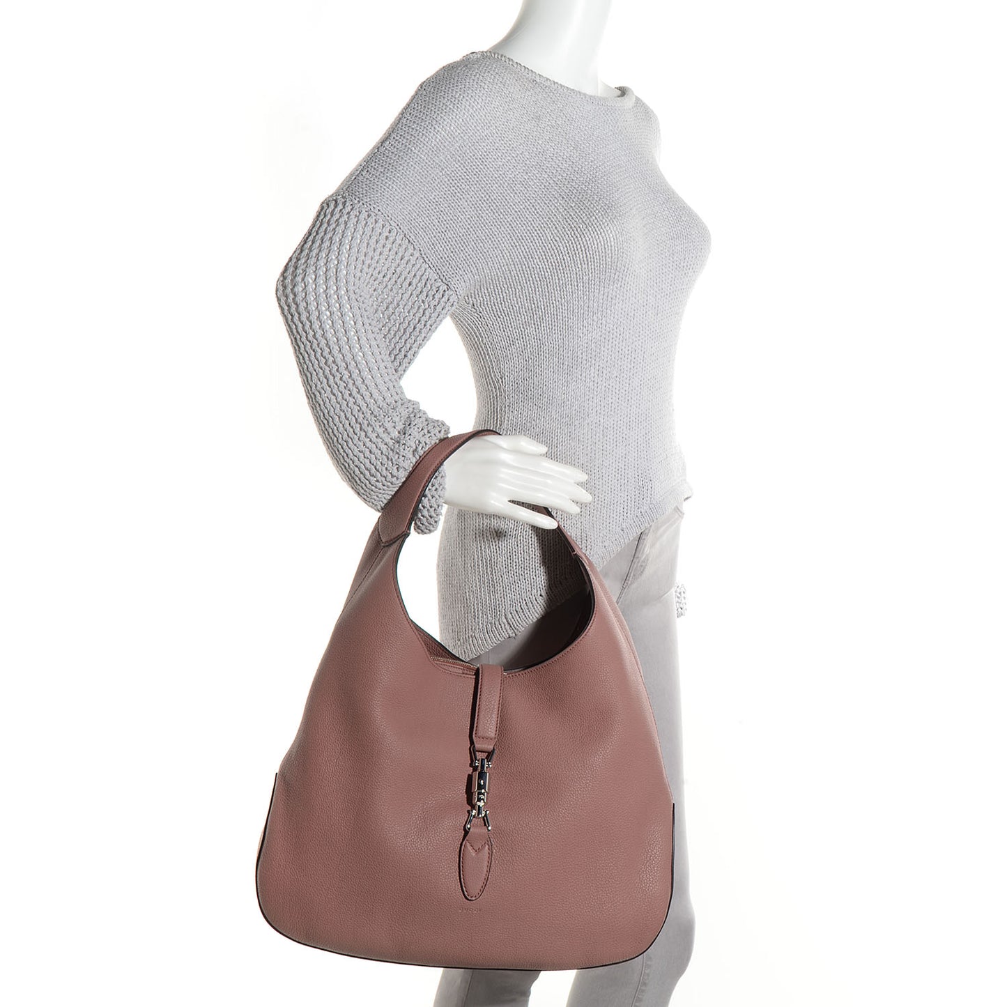Soft Grained Calfskin Large Jackie Hobo Rosy Phard